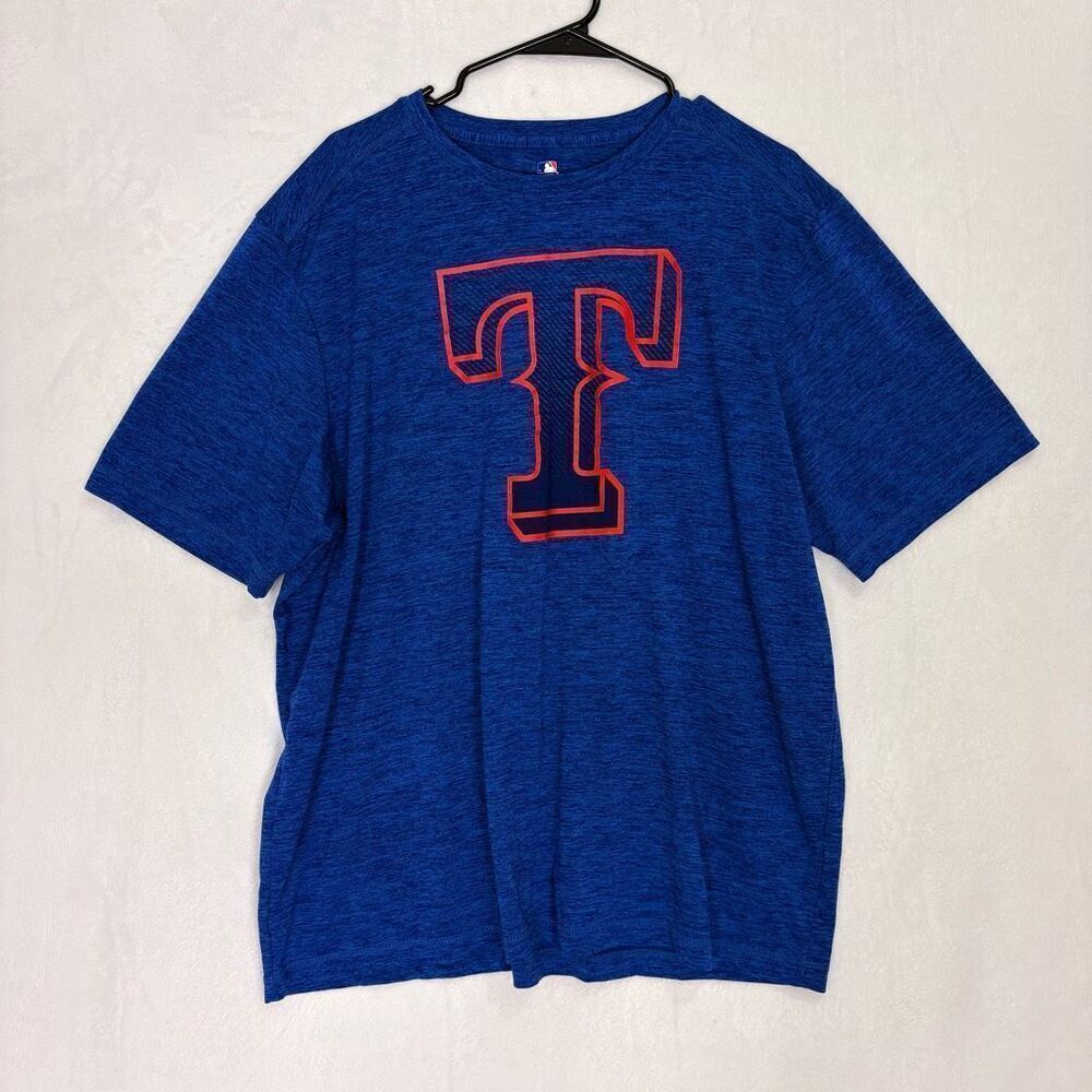 MLB Texas Rangers Blue TX3 Cool Short Sleeve Tshirt Men's Size XL‎